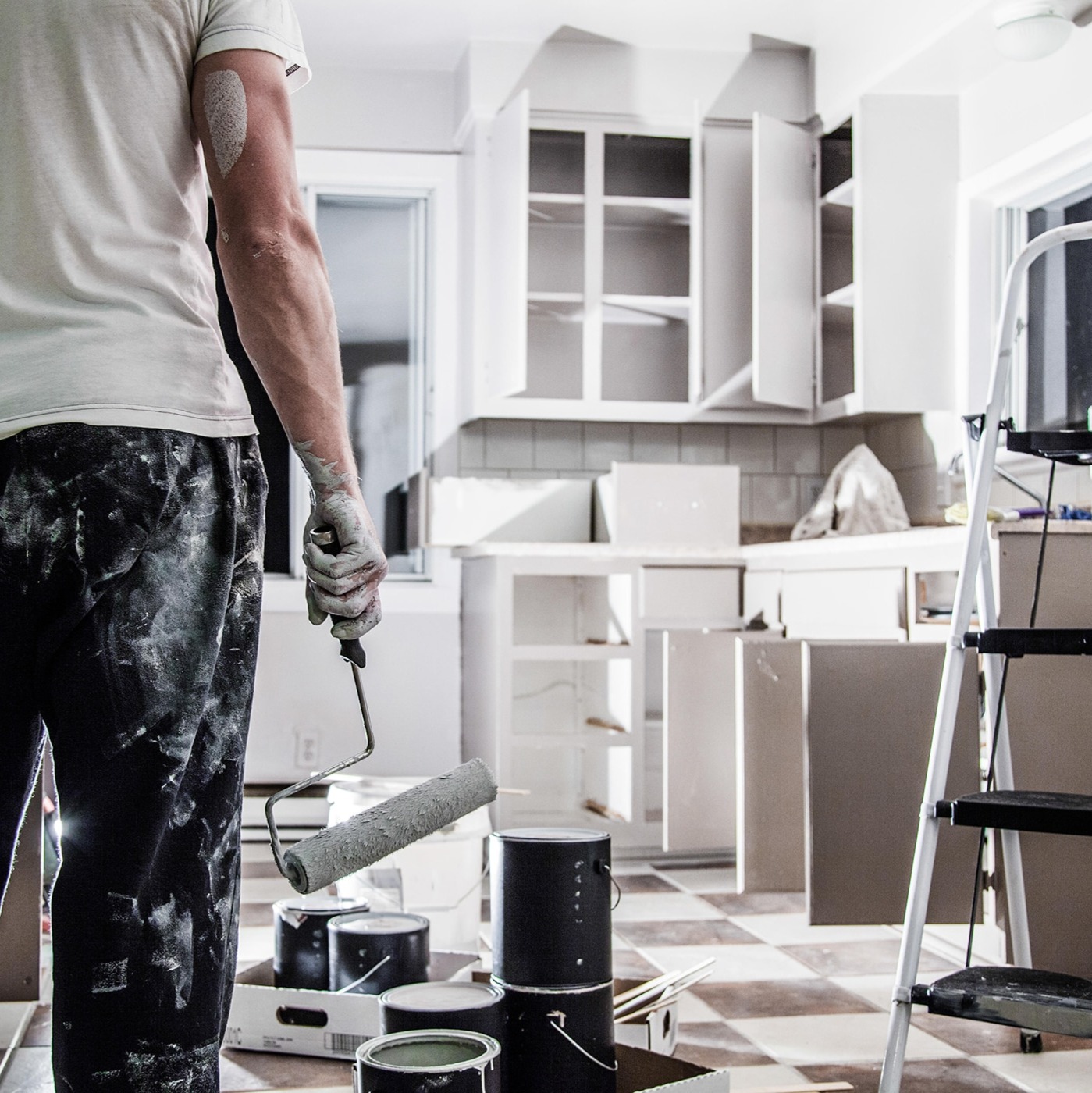 Kitchen renovation. in a residential home. Waiting for home inspector to inspect progress of work done by contractor. Providing homeowner assurances that work is being done right.